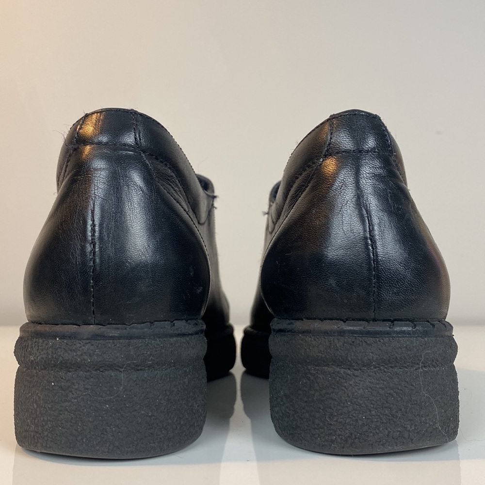 Naot Black Leather Mixed Media Chunky Loafer w/ Gray Fabric Detail Size EU 38.5 - Picture 6 of 16